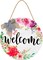 Welcome Signs for Front Door Decoration Farmhouse Wreaths Door Hanger Rustic Wooden Welcome Flower Hanging Door Wall Sign Decor for Seasons Holiday